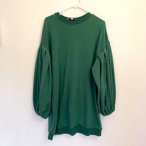 Dressed in LALA Moonrise Oversized Sweater Dress in Emerald / Small